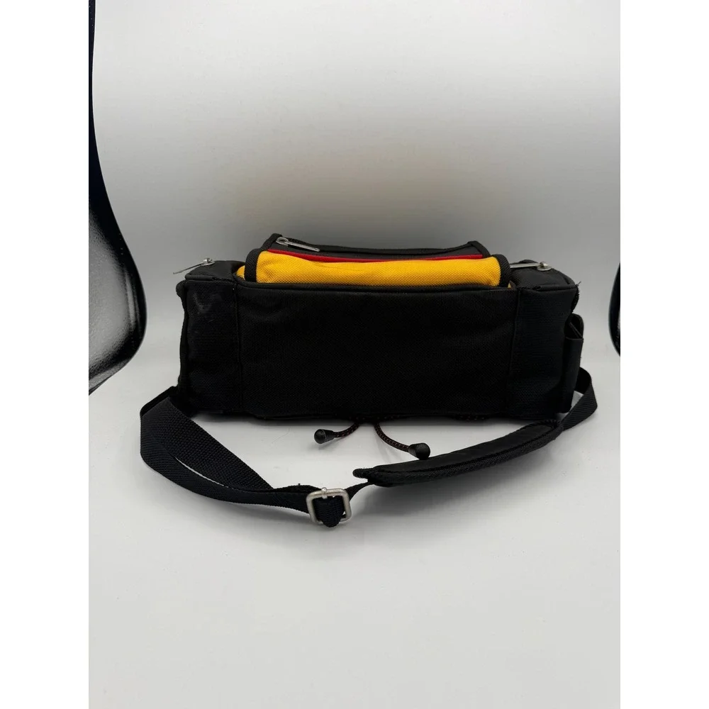 NASCAR Black Yellow Canvas Multi-Pocket Camera Gear Bag Shoulder Strap Racing
